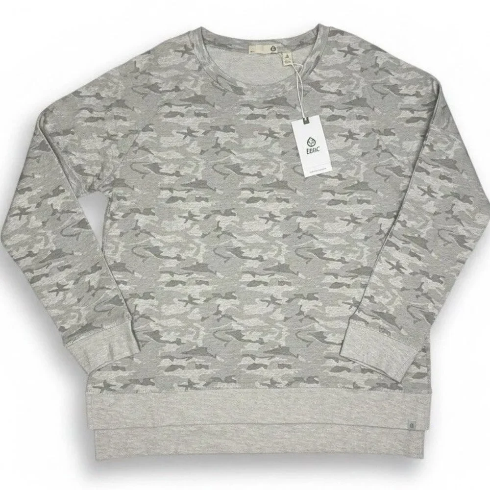Tasc Performance Womens Heavy T-shirt Grey Camo Bamboo Organic Cotton Sz M